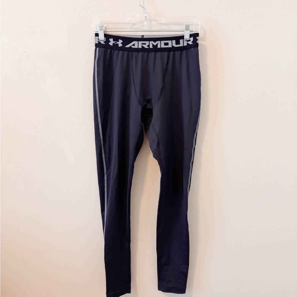 Under Armour Men's Black Thermal Leggings with Gray Accents